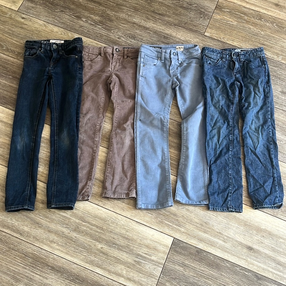 Lot of 3 boys volcom 22 jeans. 1 pair billabong slim jeans